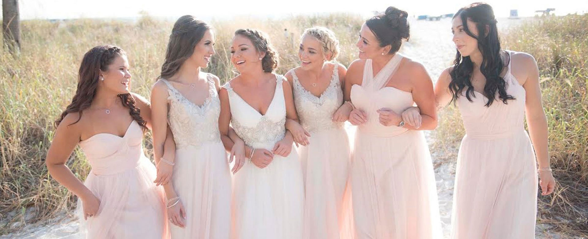 bride and bridesmaids at Sirata