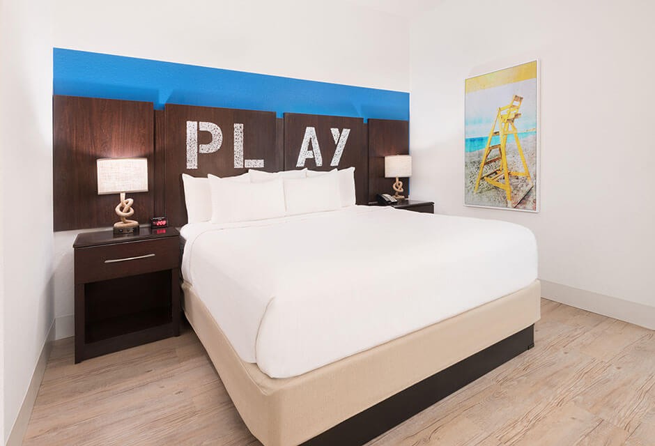 king bedroom hotel suite at Sirata