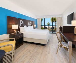 king bedroom hotel suite at Sirata