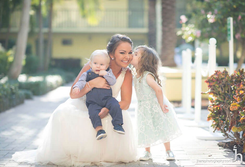 bride with children