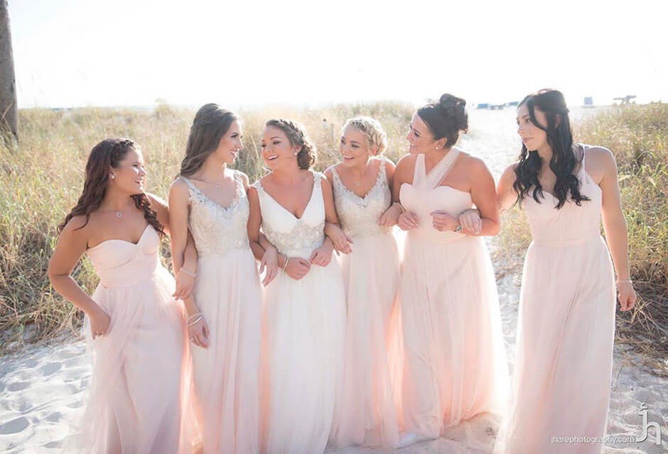 bride and bridesmaids at Sirata 1