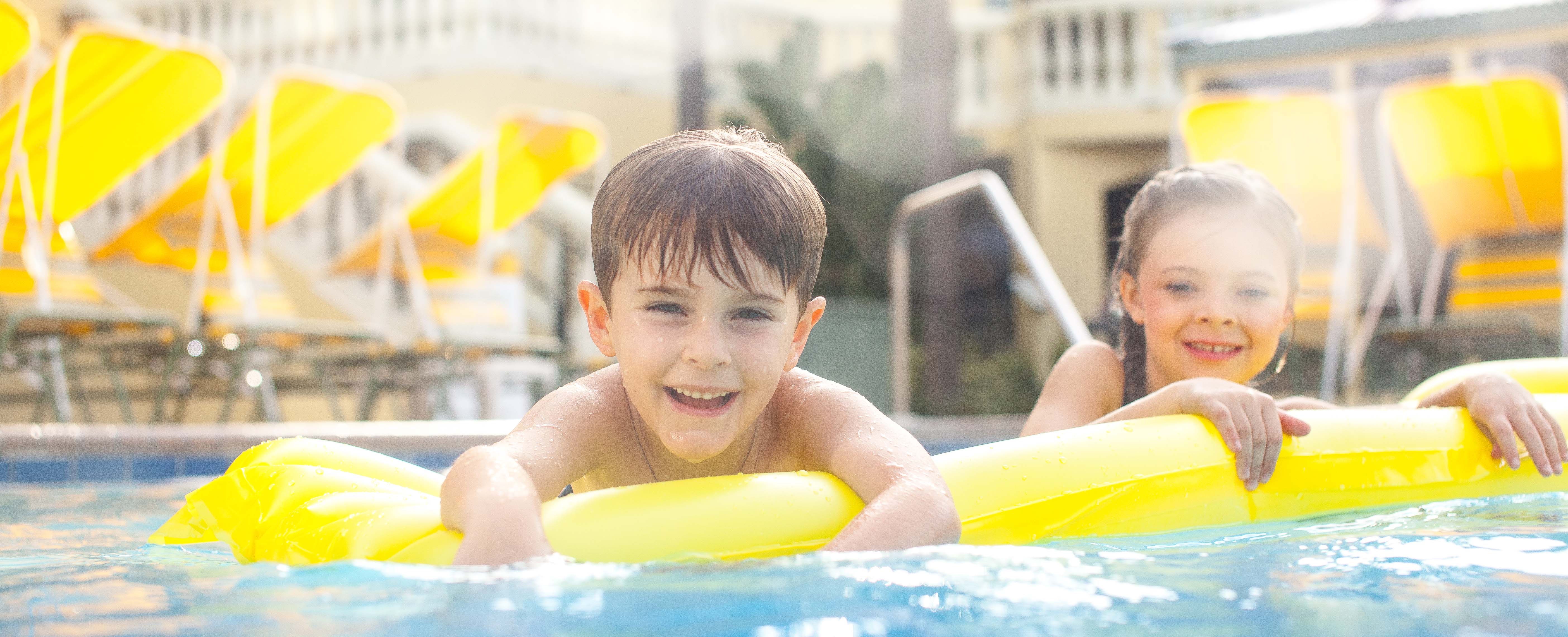 kids playing in the pool