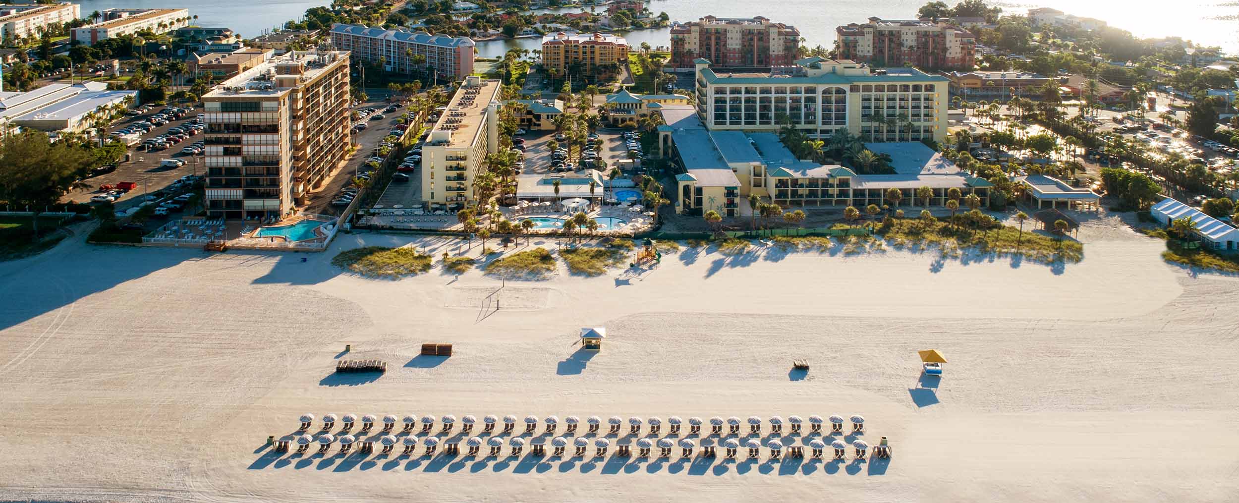 aerial beach view of Sirata Resort